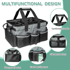 Boczif Cleaning Caddy with adjustable shoulder straps for hands-free transport during tasks.