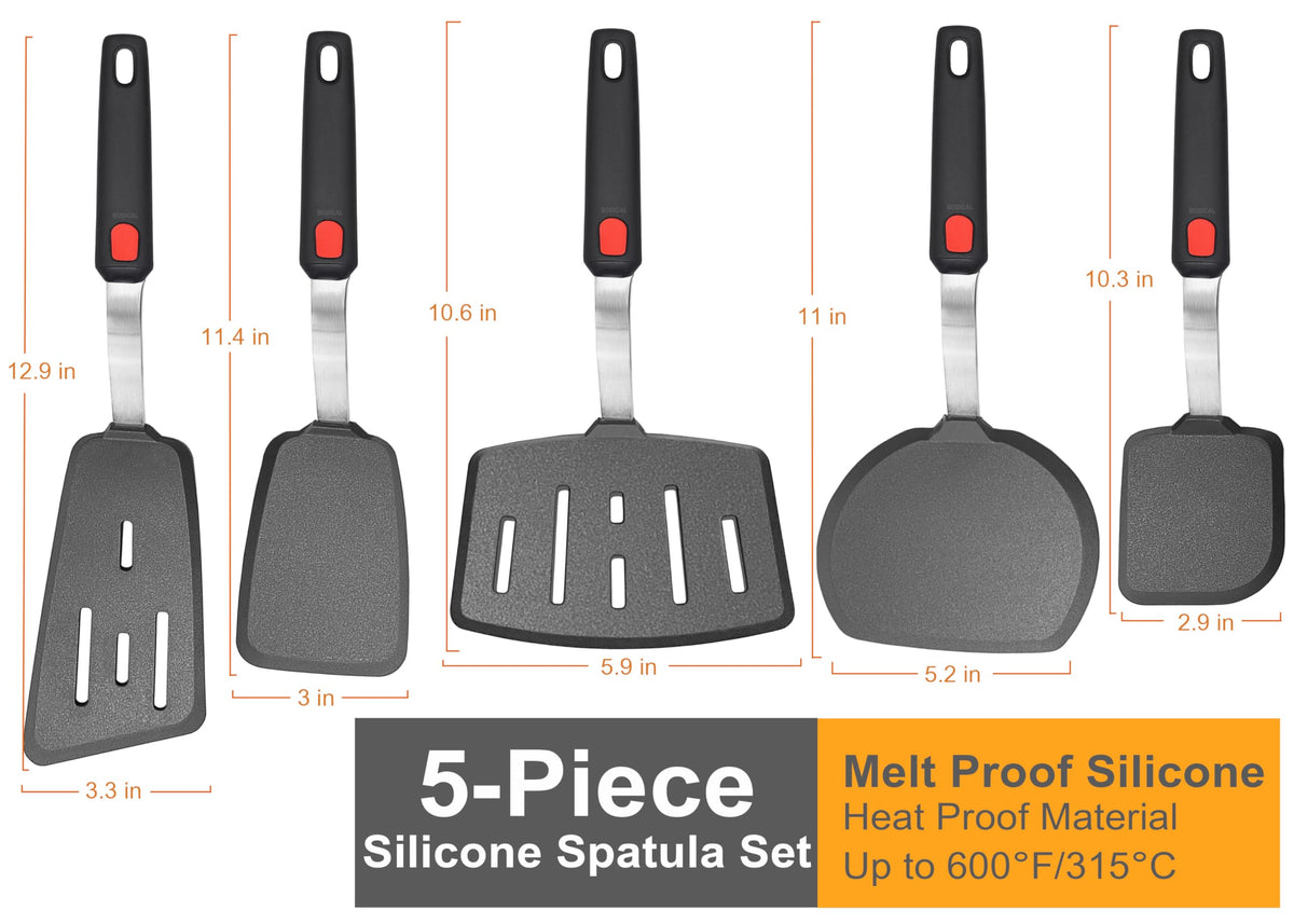BodiCal spatula with stainless steel core combines strength and flexibility.
