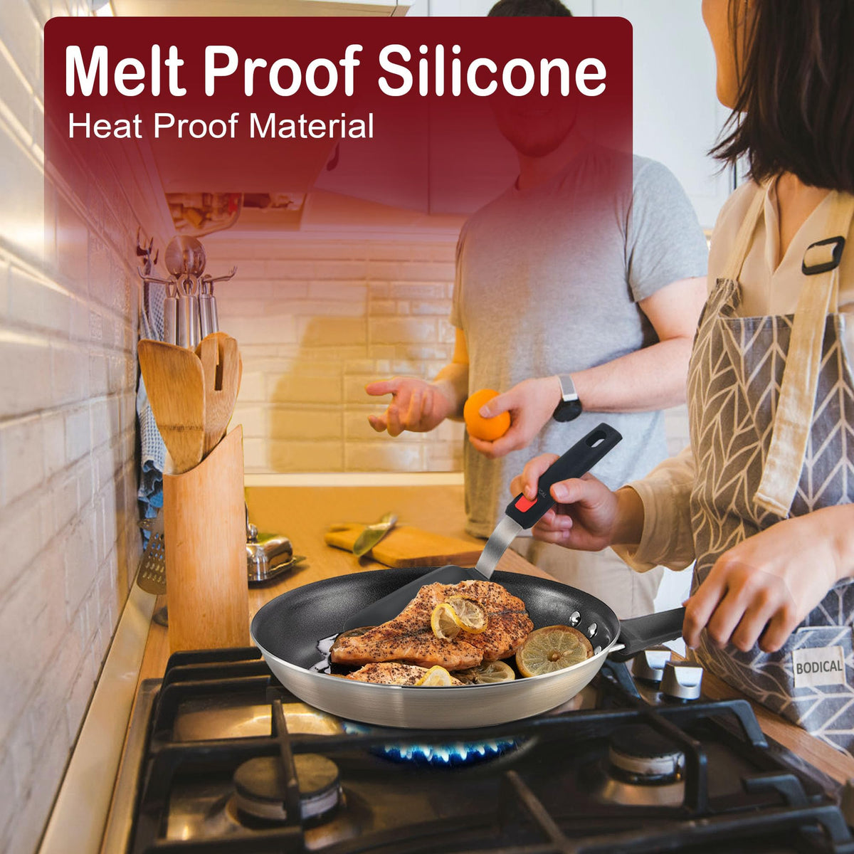 BodiCal stainless-core silicone layer provides durable, versatile kitchen tools.