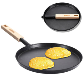 bodkar 8-inch frying pan flat griddle, portable for camping and outdoor cooking.