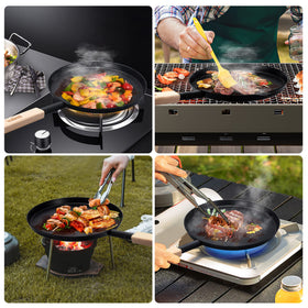bodkar lightweight camping pan cooks quickly with even heat.
