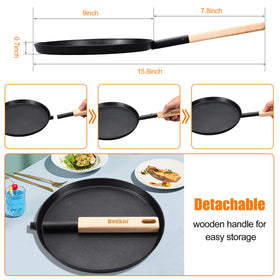 bodkar nonstick surface helps food release with minimal oil.