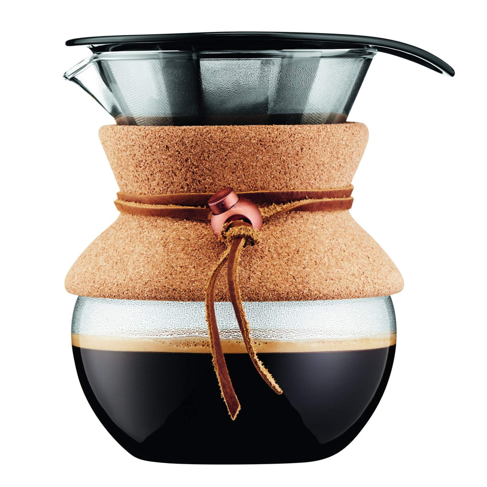 Bodum 17oz pour-over setup for precise, aroma-rich brewing.