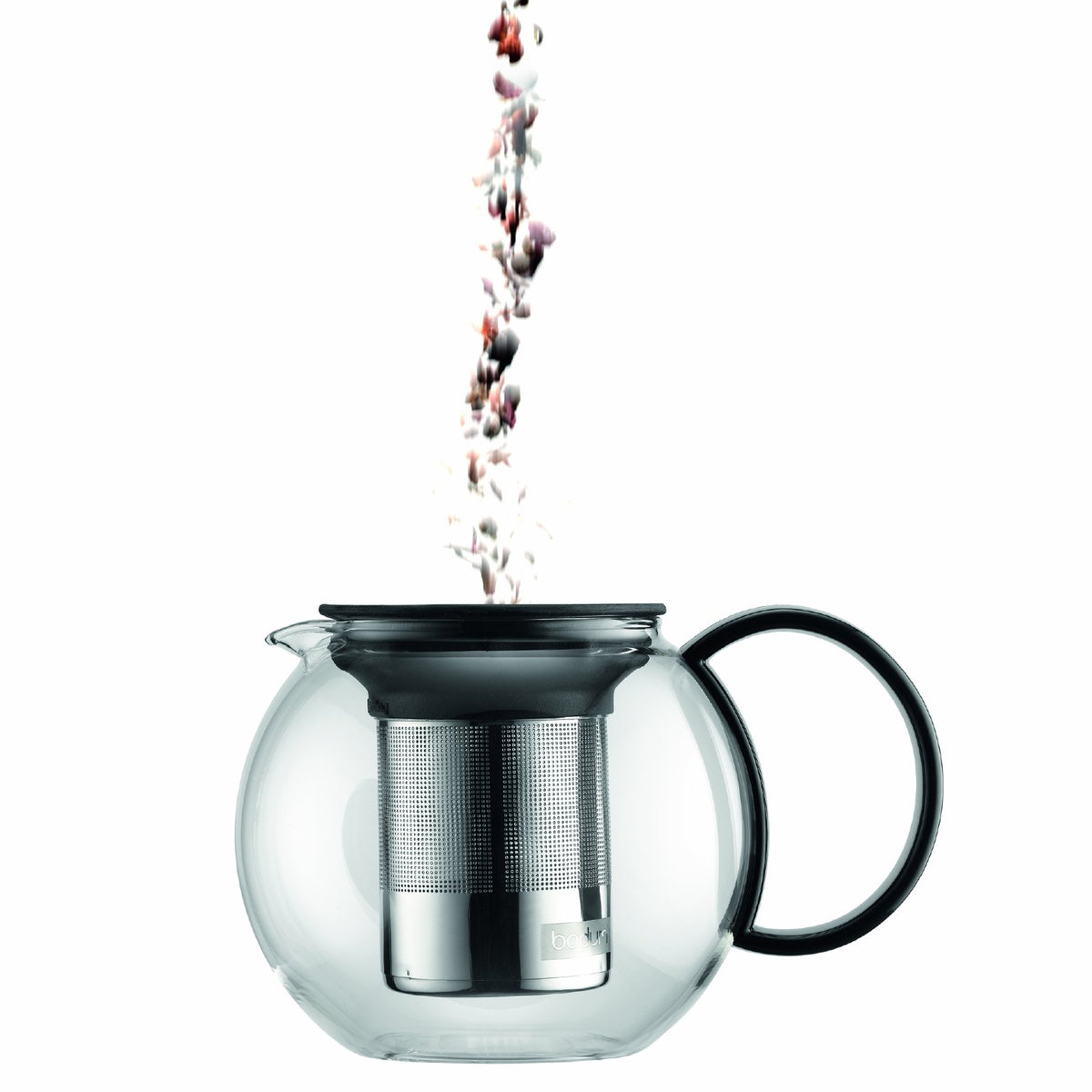 Bodum Assam tea press features a stainless filter for clean brewing and easy cleanup.