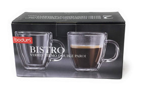 Bodum Bistro 5oz double-wall espresso mug set of two keeps heat steady and hands cool