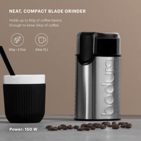 Bodum Bistro compact design saves counter space for quick coffee prep