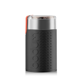 Bodum Bistro electric blade grinder with lid view for precise grind size.