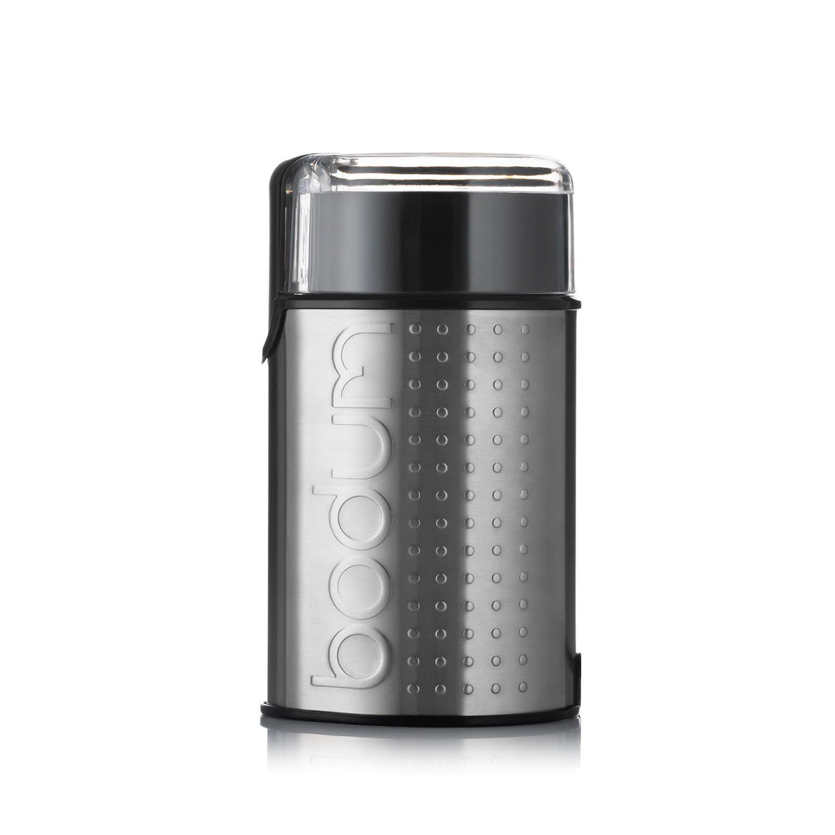 Bodum Bistro electric blade grinder with brushed stainless steel finish for fresh grounds