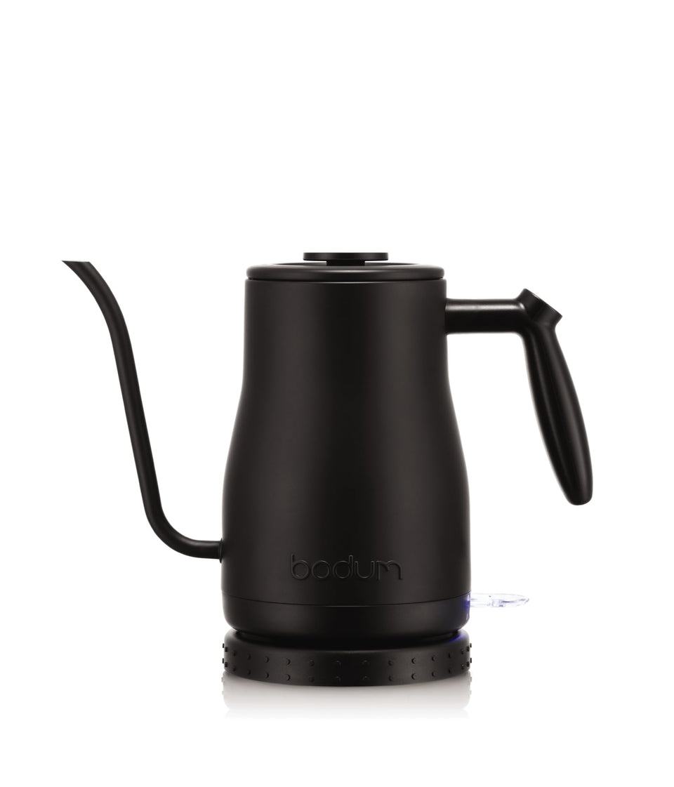 Bodum Bistro gooseneck kettle provides precise pour-over coffee and tea.