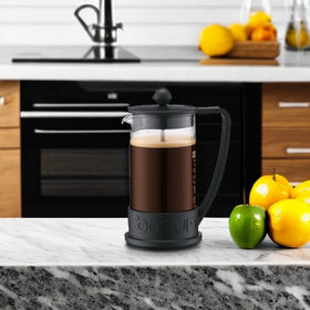 Bodum Brazil French Press coffee pour for a smooth, even extraction.