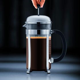 Dishwasher-safe Bodum Chambord parts simplify post-brew cleaning.