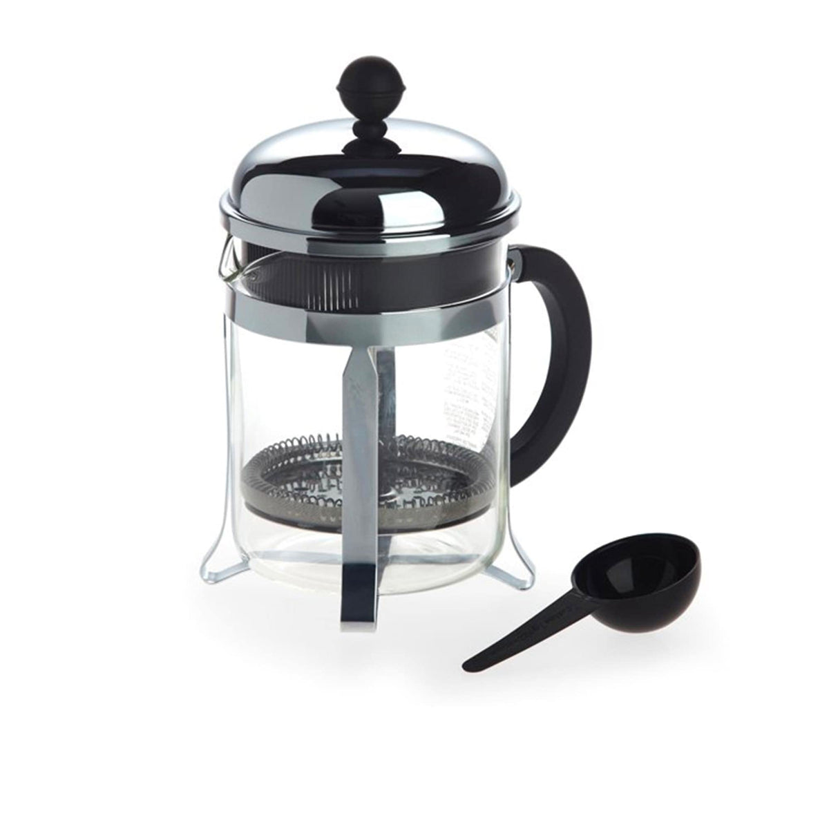 Bodum Chambord borosilicate glass beaker, heat-resistant and dishwasher safe.