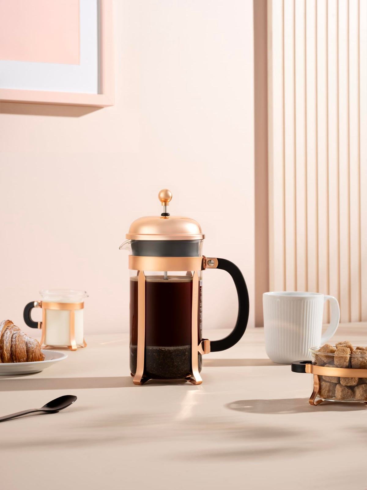 Bodum Chambord sits in a stylish kitchen setup for everyday coffee rituals.