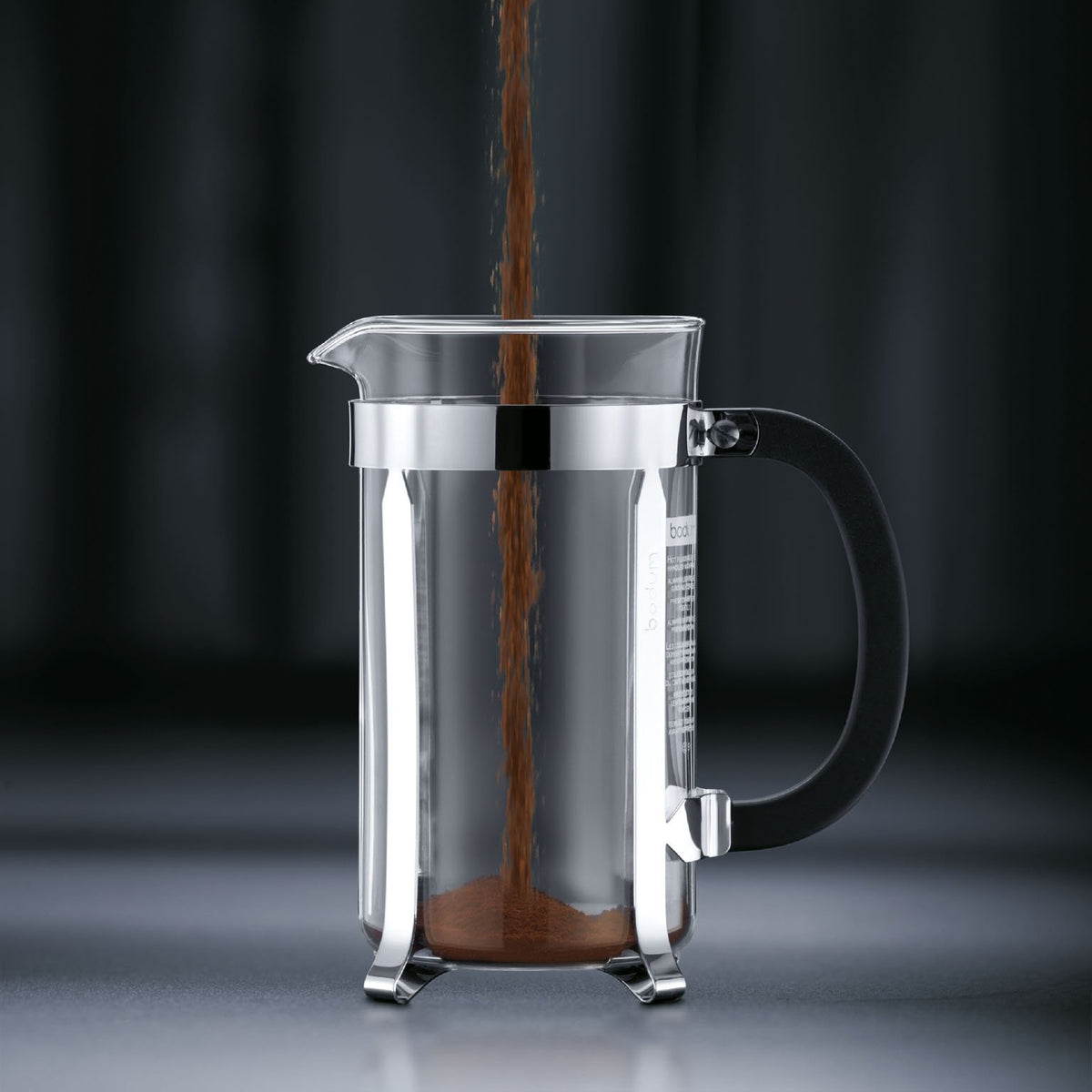 Bodum Chambord polished stainless steel frame provides durable support in everyday use.