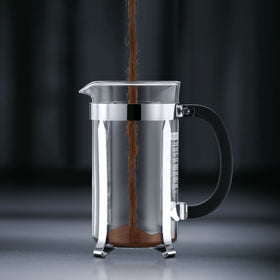Bodum Chambord polished stainless steel frame provides durable support in everyday use.