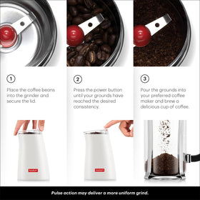 Bodum C-Mill transparent lid lets you monitor grind size.