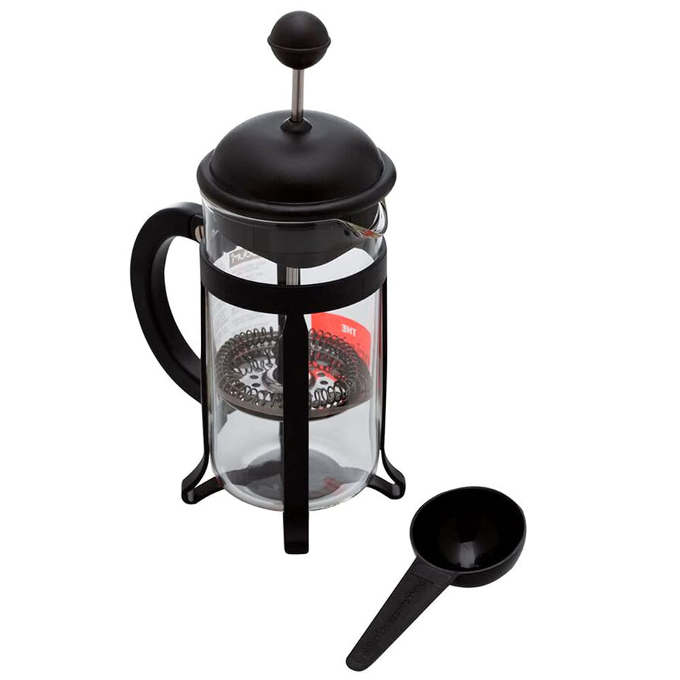 Bodum Java French Press front view highlights elegant design for rich, full-bodied coffee.