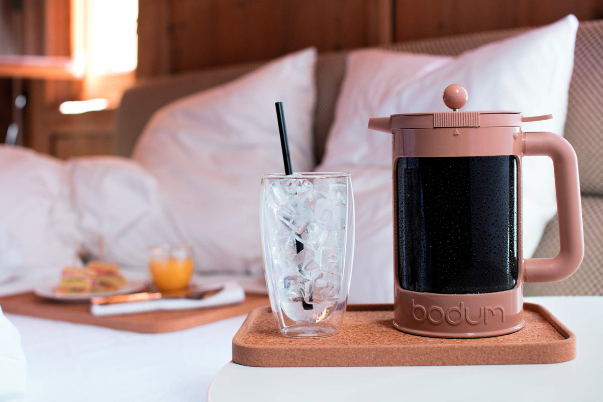 Bodum lid pair demonstrates fridge-seal overnight and press-ready morning lids