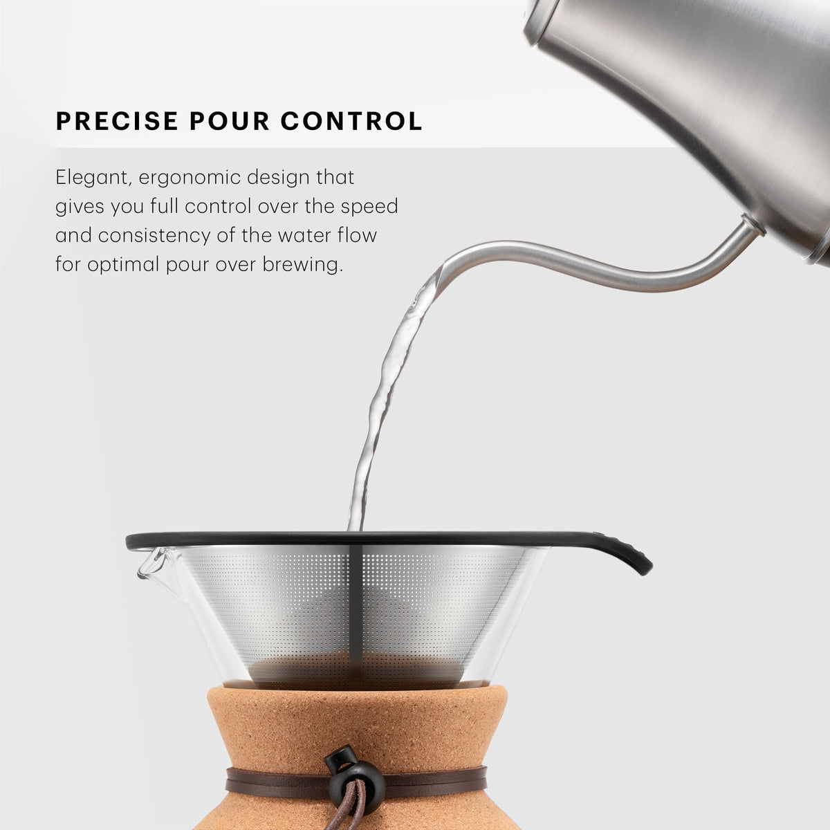 Bodum Melior base features easy power switch and auto shut-off for safety.
