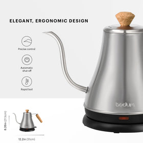 Bodum Melior brushed stainless steel body combines durability and style.