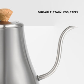 Bodum Melior kettle in use for a pour-over setup to extract flavor.