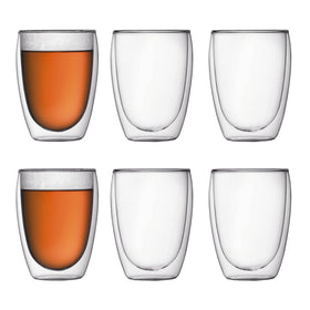 Bodum Pavina 12oz double-wall glass set showing insulation