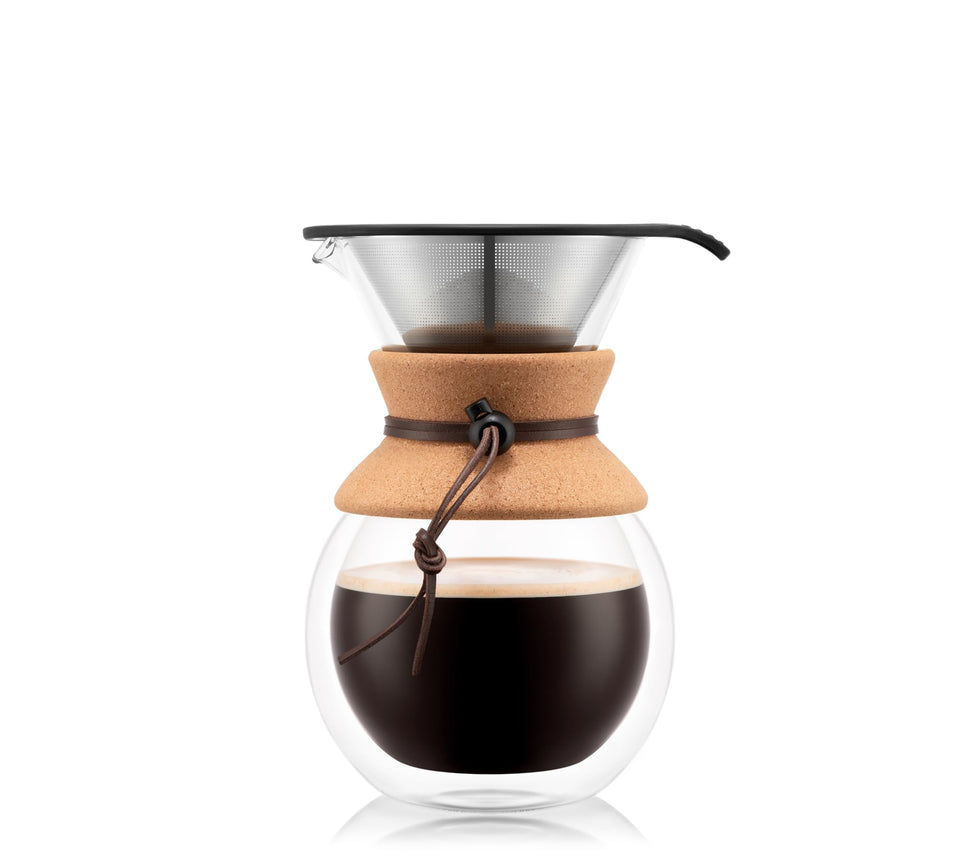Bodum pour-over coffee maker 34oz with double-wall glass preserves aroma
