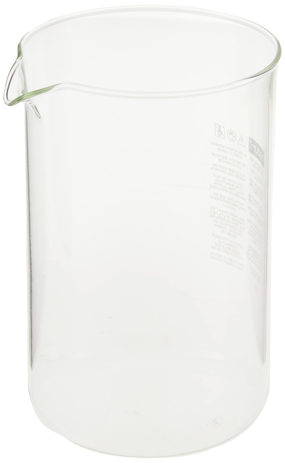 Bodum spare carafe for 12-cup French press, easy replacement for smooth brewing.
