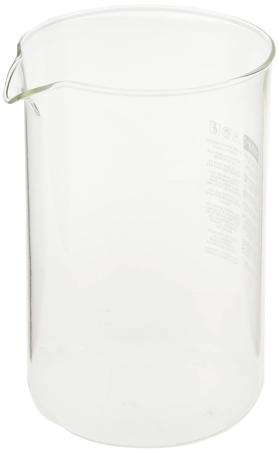 Bodum spare carafe for 12-cup French press, easy replacement for smooth brewing.