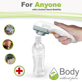 Milk bottle opening with Body Without Pain for gentle, controlled use