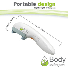 Portable battery powered Body Without Pain opener ideal for on the go needs