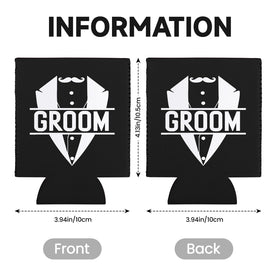 Bohaluo black groom sleeve adds bold look while keeping drinks cool.