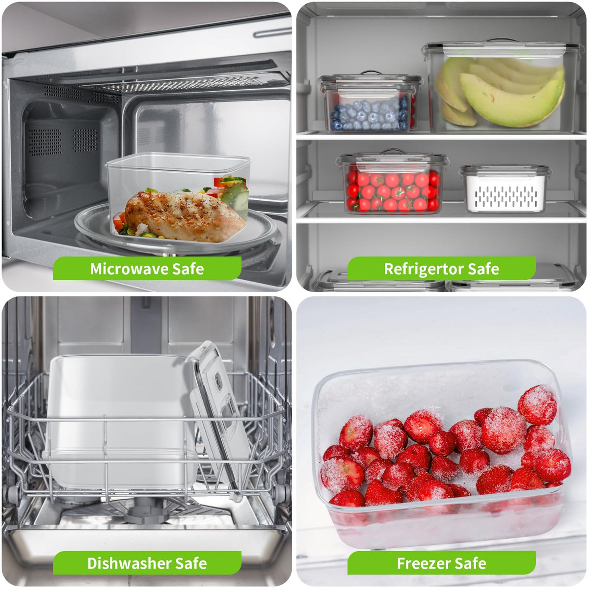 Boichu stackable design saves space in fridge and pantry