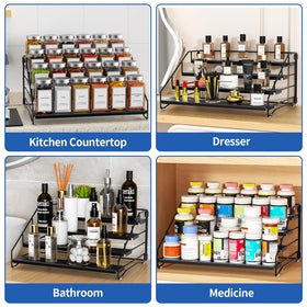 BOIVSHI 4 Tier Spice Rack showcases 24-spice capacity across four tiers