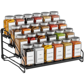 BOIVSHI black finish rack image shows durable metal aesthetic for modern kitchens