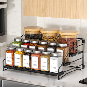 BOIVSHI depth-adjustment feature demonstrates customizable shelf spacing for different jars