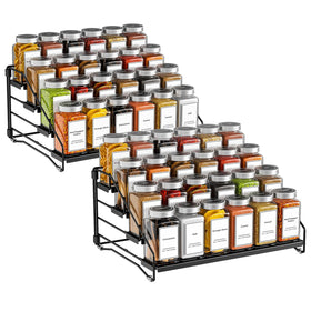 BOIVSHI 4-Tier Spice Rack front view keeps spices within easy reach for quick cooking.