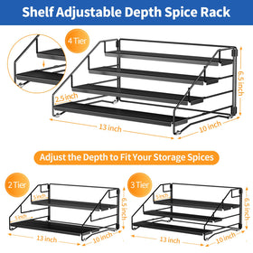 BOIVSHI spice rack on countertop offers quick access while cooking.