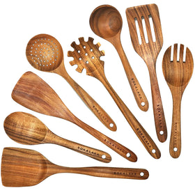 BOKALAKA teak wok-spatula for even heat distribution during stir-fry.