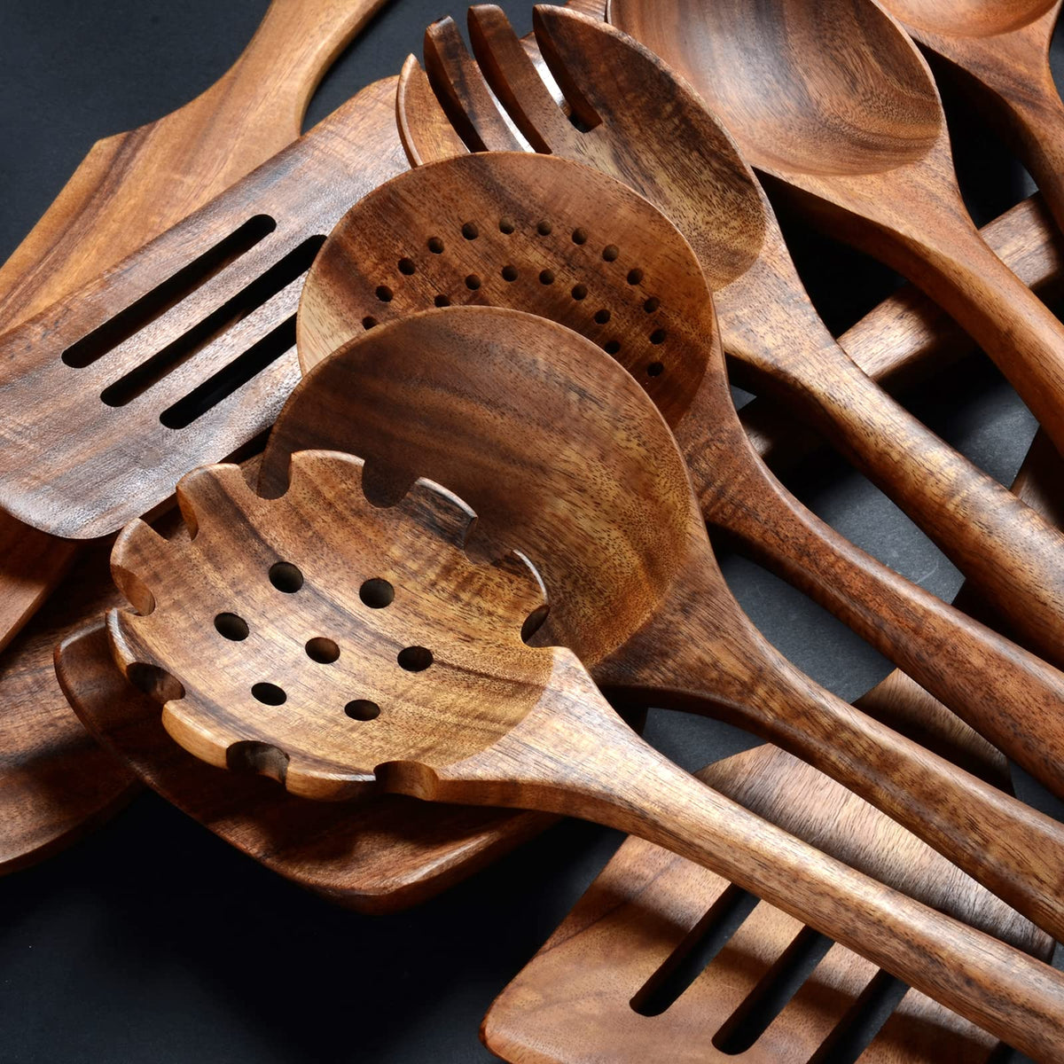 BOKALAKA teak wok spatula heat-resistant and pan-safe