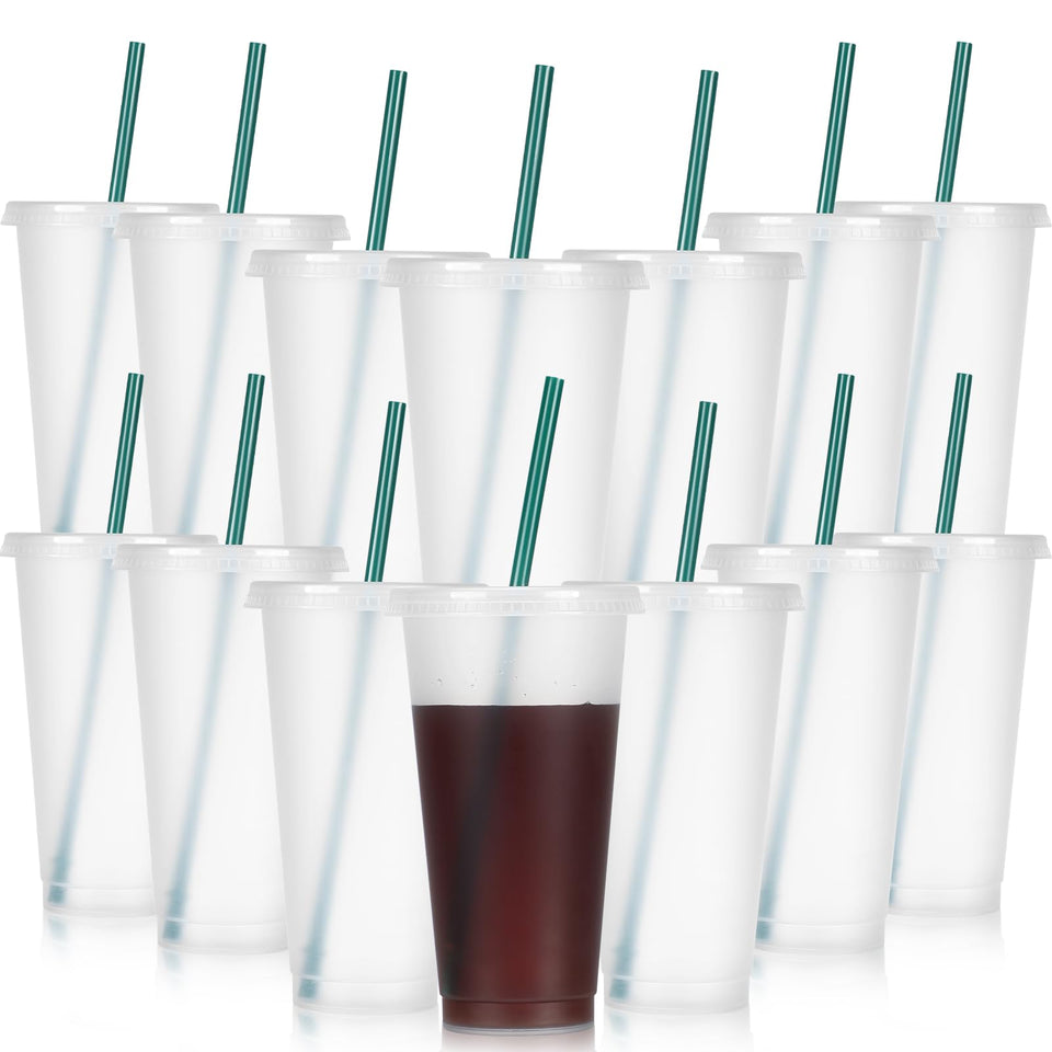 Bokon 24 oz tumbler bulk pack with lids and straws for parties