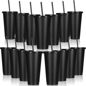 Bokon 24 oz tumbler with lid and straw in black, perfect for everyday hydration