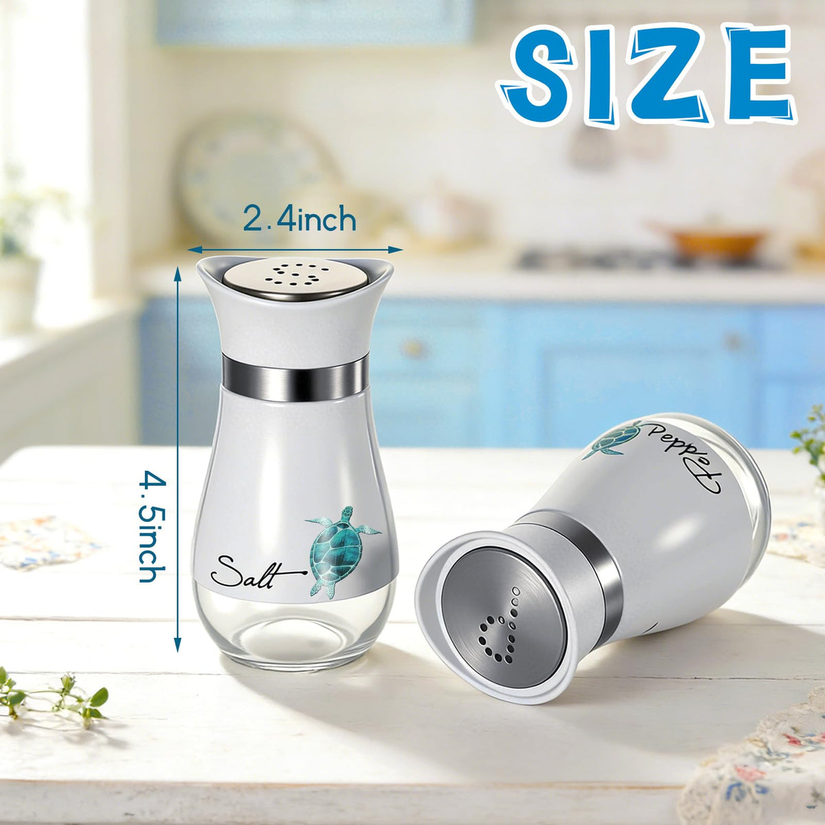 Bokon coastal kitchen decor turtle-design bottle adds ocean vibe