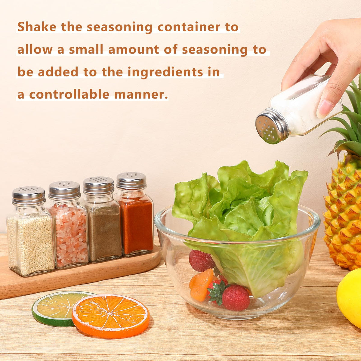 Bokon shaker compact 2.7oz capacity fits on tables and shelves.