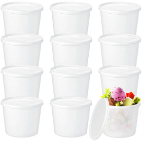 Bokon 12-pack ice cream buckets with lids show 135 oz capacity for party portions.