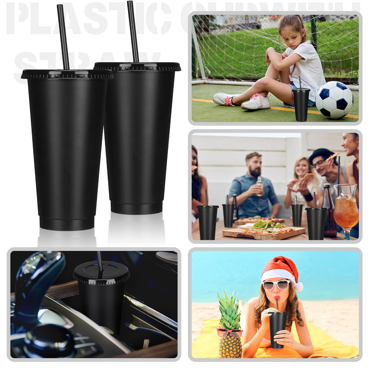 Bokon reusable PP material tumbler in black blends durability with eco-friendly use