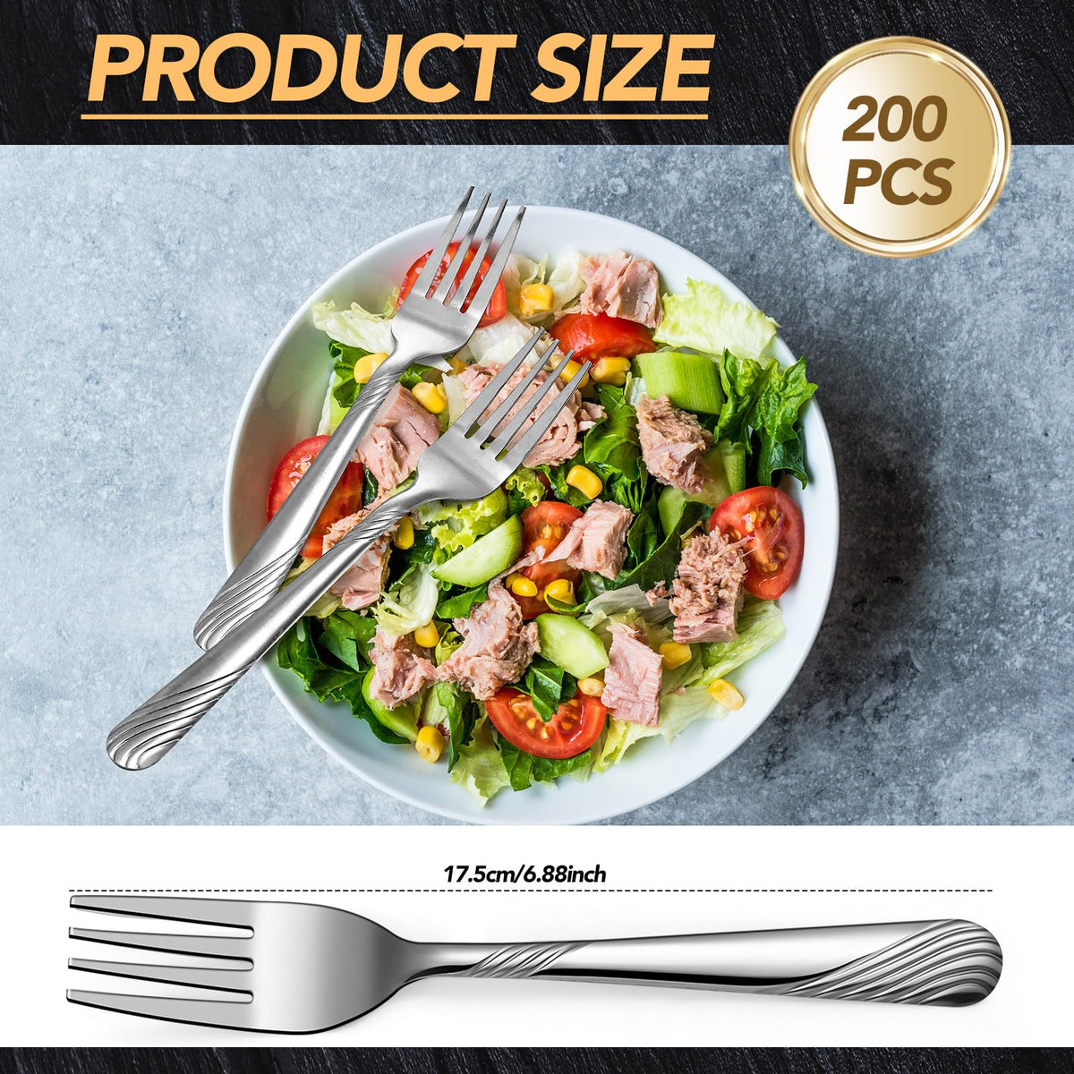 Bokon stainless steel forks with mirror finish for durability.