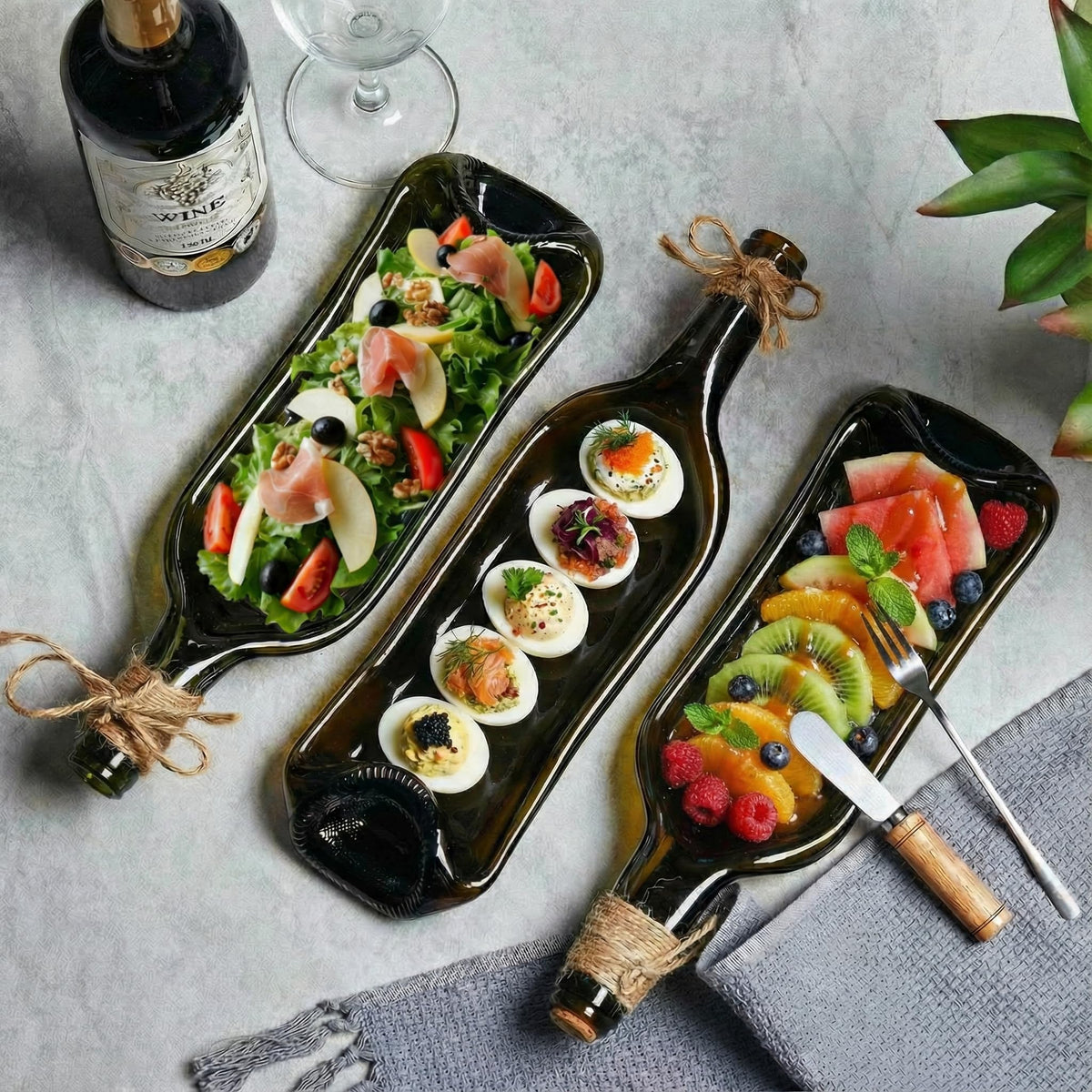 Bokon wine-bottle dip holder enhances dipping sauces.