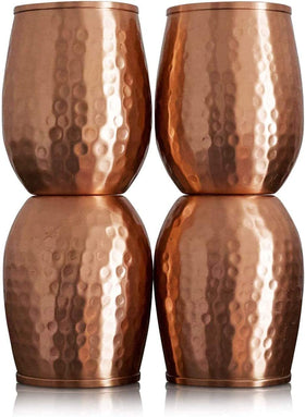 Close-up of hammered texture on Bold & Divine copper cups for a secure grip.