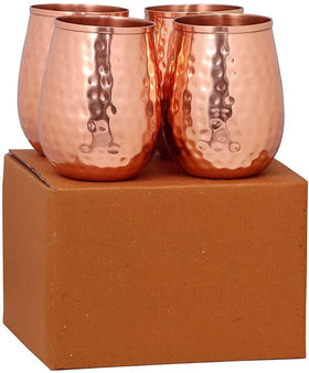Bold & Divine hammered copper wine glasses for refined red or white wine.